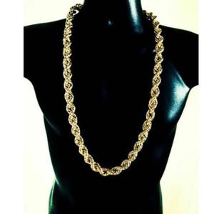 Men's Hip Hop Heavy 18K Gold Plated 9mm 30 inch Rope Chain Necklace334l