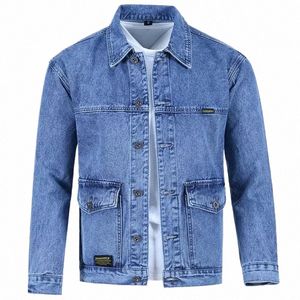 jeans Coat for Men Blue Butt Denim Jackets Man Cargo Low Price Board Menswear G Branded Loose One Piece Winter Oversize Y2k D626#