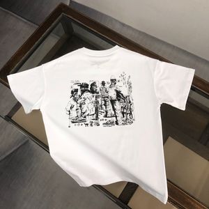 2024 verão geométrica carta impressão camiseta feminina polos tripulação pescoço de manga curta camisetas masculinas respirável casal t chlvt001