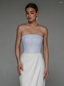 Casual Dresses White Patchwork Light Violet Sleeveless Sexy Off The Shoulder Strapless Backless Elegant Party Dress For Women NightClub