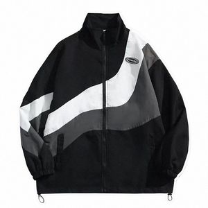 high street varsity jacka män kvinnor vår lapptäcke college kappa 2023 streetwear sportjackor casual vindbrytare stativ krage t2ai#