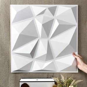 12 pezzi Super 3D Art Pannello da parete in PVC impermeabile Decorazione della parete Piastrelle da parete 3D Design con diamanti Decorazioni per la casa fai da te 11,81 X 11,81 240318