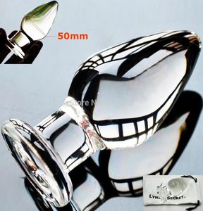 w1031 50mm grande grande vetro pyrex trasparente Plug anale perline palla dildo scatola Giocattoli del sesso Prodotti per la masturbazione femminile adulta per le donne m2385589