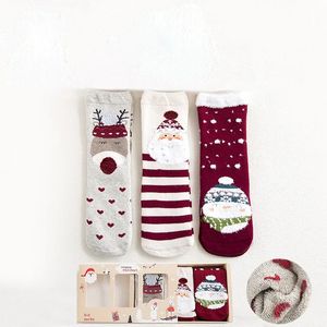 3 Christmas Childrens Warm Socks For Girls Boys Baby Cute Knit Infant Boys Kids Thick Toddler Girls Thermal Sock Child Winter 240325
