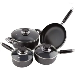 Cookware Sets Nonstick Pots And Pans Set/Cookware Sets/Frying Pan Set/Sauce Set With Glass Lids Dishwasher Safe (7 Piece SET)