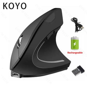 Myszy 2.4G komputer komputer PC Laptop Myszy USB Pionowe ergonomiczne gier mysie bezprzewodowe ładowce hodowlany zestaw mauzy optyczny