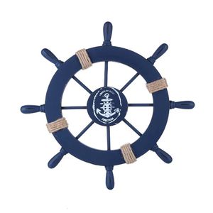 Mediterranean Ship Rudder Decoration Nautical Boat Wheel Helm Wooden Craft Home Accessories 240314