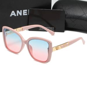 Summer Famous Sunglasses Oversized Flat Top Ladies Sun Glasses Chain Women Square Frames Fashion Designer With Packaging Boxes Shades Gradient Lenses 2024