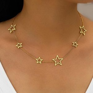 Anhänger Halsketten Edelstahl Exquisite Sterne Choker High-end Sense Anhänger Kragen Kpop Mode Halskette Für Frauen Schmuck Geschenke