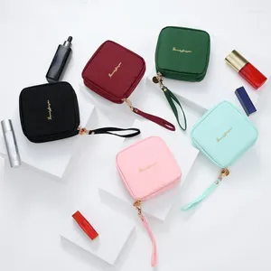 Borse portaoggetti Borsa per assorbenti igienici con stampa carina per donne Custodia portatile in cotone per organizer Porta assorbenti per trucco da viaggio per ragazze