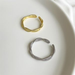 Einfacher Luxus-Designerring aus 925er Sterlingsilber für Damen, 18 Karat Gold, Schmuck, Alltagsoutfit, Freunderinge für Damen, Janpan- und koreanischer Stil, Geschenkbox, Größenöffnung verstellbar