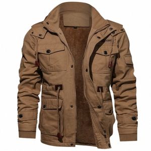 Inverno jaqueta de lã masculina casual grosso casaco térmico exército piloto jaquetas força aérea carga outwear jaqueta com capuz roupas dos homens 46Tx #