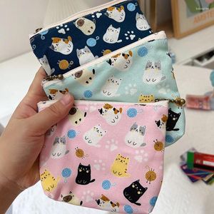 Storage Bags Cute Animal Print Coin Purse Wallet Portable Key Earphone Bag Sanitary Napkin Pads Organizer Pouch Mini Mekeup