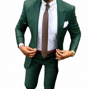 2023 Şehir Sıradan Beyefendi Koyu Yeşil Düğün Damat Takım Kostüm Homme Mariage Terno Maskulino Slim En İyi Adam Blazer P2C3#