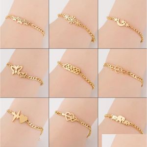 Charm Armband Böhmen Star Moon Love for Women Space Planet Jewelry Rostfritt stålkedja Friendship Armband Femme Bijoux Drop Del Dhscw