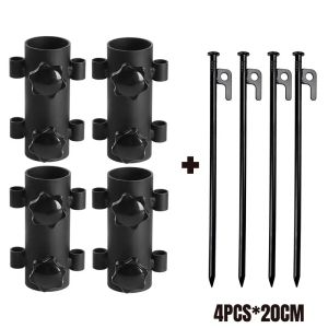 Gazebos Awning Rod Holder Outdoor Camping Canopy Rod Iron Holder Fixed Tube Reinforced Windproof Tent Awning Pole Accessories Dropship