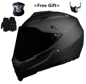 Mate Black Dual Sport Off Road Motorcykelhjälm Dirm Bike ATV Dot Certified M Blue Full Face Casco för Moto Sport16035345