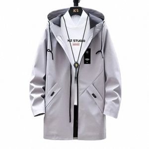 2024 Мужская куртка Fi Lg, однотонная, весенне-осенняя, классическая непромокаемая куртка, мужская свободная удобная куртка-тренч 05zi #