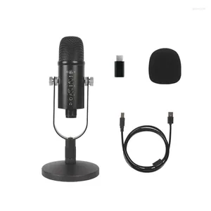 Mikrofonlar Taşınabilir Oyun Mikrofon USB Kondenser Bilgisayar Ses Kayıt Gürültü azaltma İzleme Kablolu Mikrofon