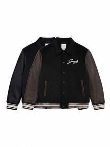 Simwood 2024 primavera inverno nuovo oversize misto lana giacche da baseball spesse uomo patchwork in pelle bomber cappotti Y7gE #