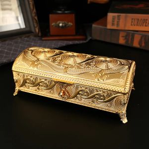 Kosze nowy styl duży rozmiar złota/srebrna metalowa biżuteria pudełko Tin Case Cajas Organizadoras Home Organizator Z161