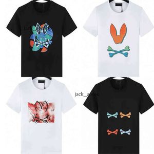 24SS Rabbit Brand Physcho Bunny Men's T-shirts Skull Psyco Królik wzór Top bawełny O-Neck Tshirt Psychological Bunny Polo Shirt Tshirts M-3xl 925