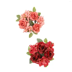 Dekorativa blommor Rose Candle Rings Wreaths Holders For Wedding Centerpiece Home