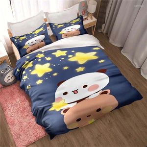 Yatak takımları Bubu dudu karikatür sevimli ayı kawaii noel hediye seti çifte kral boyutu yorgan ve yastık kılıfı çocuk