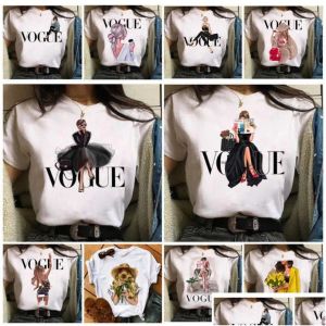 Women'S T-Shirt Plus Size S-3Xl Designer Womens Fashion White Letter Printed Short Sleeve Tops Loose Cause Clothes 26 Colours Drop D Dhrjv