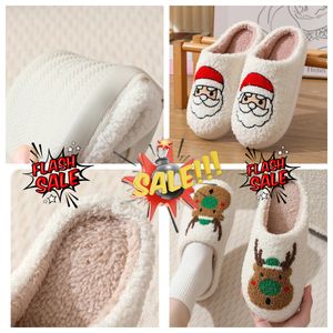 New Comfortable Home Cute Cartoon Santa Claus Couples Warm Cotton GAI soft Fluffy House cute Christmas Designer Elk Lovely Thick Plush winter 2024 eur 36-45