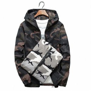 Mäns nya jackor Spring Autumn Casual Coats Hooded Jacket Camoue Soft Cold-Proof Hooded Plus Size Spring Jackets Coat S50N#