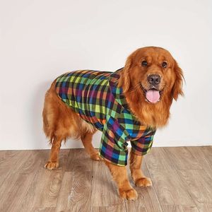 1pc Plaid Dog Hooded Sweatshirt Hunde Katzen - bequeme Haustierkleidung für Herbst und Winter