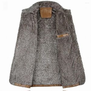 Giacche da uomo Cappotto Parka 1 Cappotto invernale da uomo caldo kaki addensato in pile foderato in pelliccia Cappotto in pelle PU