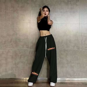 2024 Trendy Street Dance Leisure Pants Sport Pants Women's Hip Hop Tie Feet Guard Pants Jazz Dance Printed Pants