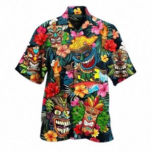 2023 Summer luźne oddychanie 3D Trendy Cool Fi Hawaiian Shirts Beach Party Tops krótkie rękawy Letnie koszule męskie 6xl J8NT#