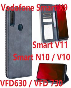 W przypadku Vodafone Smart N10 V10 Flip Cage Magnetyczna Karta Karta Ochrona Silicon Vodafone Smart X9 V11 Portfel Skórzowa okładka telefoniczna 9027212