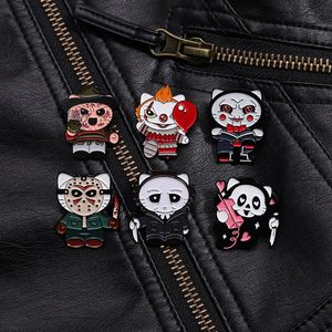 Desenhos animados palhaço assustador esmalte pinos personalizado halloween figura broches mochila roupas lapela crachá festival jóias acessórios presente 7 cores