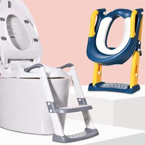 Folding Childrens Potty Training Toilet Baby Pot Seat Urinal Chair With Adjustable Step Stool Ladder Comfortable Safe 240322