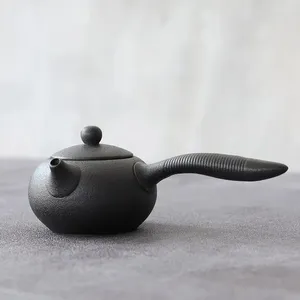 Teegeschirr-Sets, schwarze Keramik, Kyusu-Teekanne, Wasserkocher, chinesische Teekanne, 150 ml