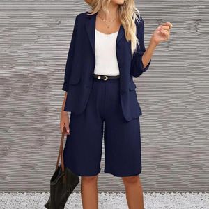 Dostyki damskie Formalne spodenki Blazer Suit Długość kolan Pants Lady Business Cardigan Plus Size Zestaw płaszcza Codzienne zużycie