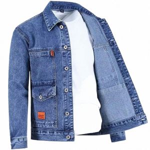 Giacca da uomo in autunno Capispalla chic Maniche Lg Hip Hop Uomo Giacca in denim autunno per incontri Cappotto primaverile Cappotto da uomo 47sh #