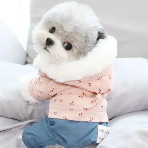 Rompers Winter Dog Outfit Thicken Warm Dog Clothes Jumpsuit Coat Jacket Puppy Overalls Yorkshire Pomeranian Poodle Bichon Costume