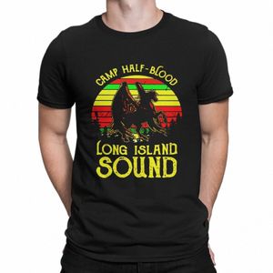 percy Jacks Newest TShirt for Men Vintage Percy Jacks Camp Half Blood Lg Island Sound Sunset T Shirt V7RI#