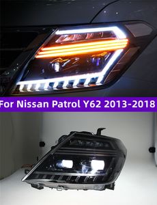 Car Styling for Nissan Patrol LED Headlight 2013-20 18 Y62 DRL Turn Signal High Beam Angel Eye Lights Assembly