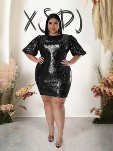 Wieczorne sukienki na imprezę dla kobiet w eleganckiej cekinowej sukience plus size w sprzedaży hurtowa kropla 240312