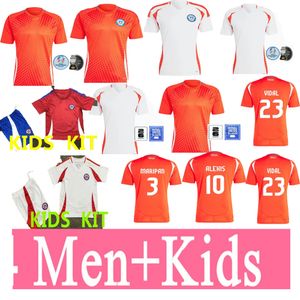 2024 2025 Chile Senaste stilar fotbollströjor Valdivia chilenska Vidal Alexis Sanchez Felipe Medel Erick E.Vargas Men Kids Kit Football Shirts Salas Zamorano Sierra