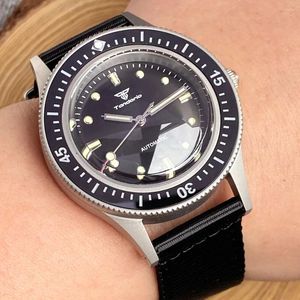 Relógios de pulso vintage 50-fathoms relógio mergulhador mecânico s nh35 pt5000 diamante dial 120 cliques moldura cúpula safira vidro 20bar relógio