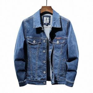 2021 Spring och Autumn New High-End Blue Denim Jackets Men's Fi Jacket Chaquetas Hombre LG Sleeve Butts Men's Fi K2RU#