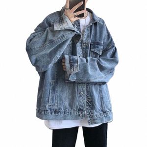 erkek denim ceket erkek ceket retro hop tarzı denim ceket çok cepli artı boyutta erkekler için uygun lg c2yy#