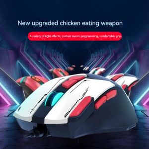 Mice Gd002 Macro Programming Mechanical Game Mouse Wired Rgb Glow 8key Custom Connect Point Cool Machine Armor Mouse Born For Game